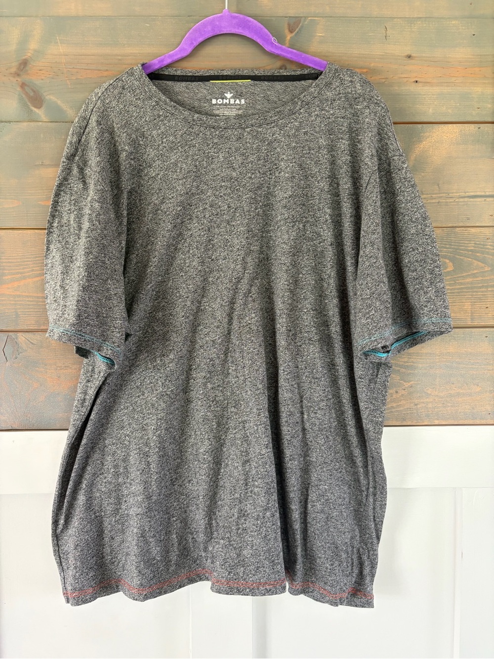 Men’s Bombas XL Grey Crewneck Casual Stretch Lightweight Tee Shirt